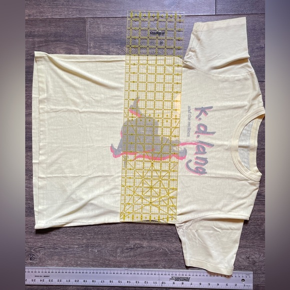 K.D.Lang and the Reclines RARE Vintage pale yellow t shirt M/L Bumstead Records - Picture 5 of 8